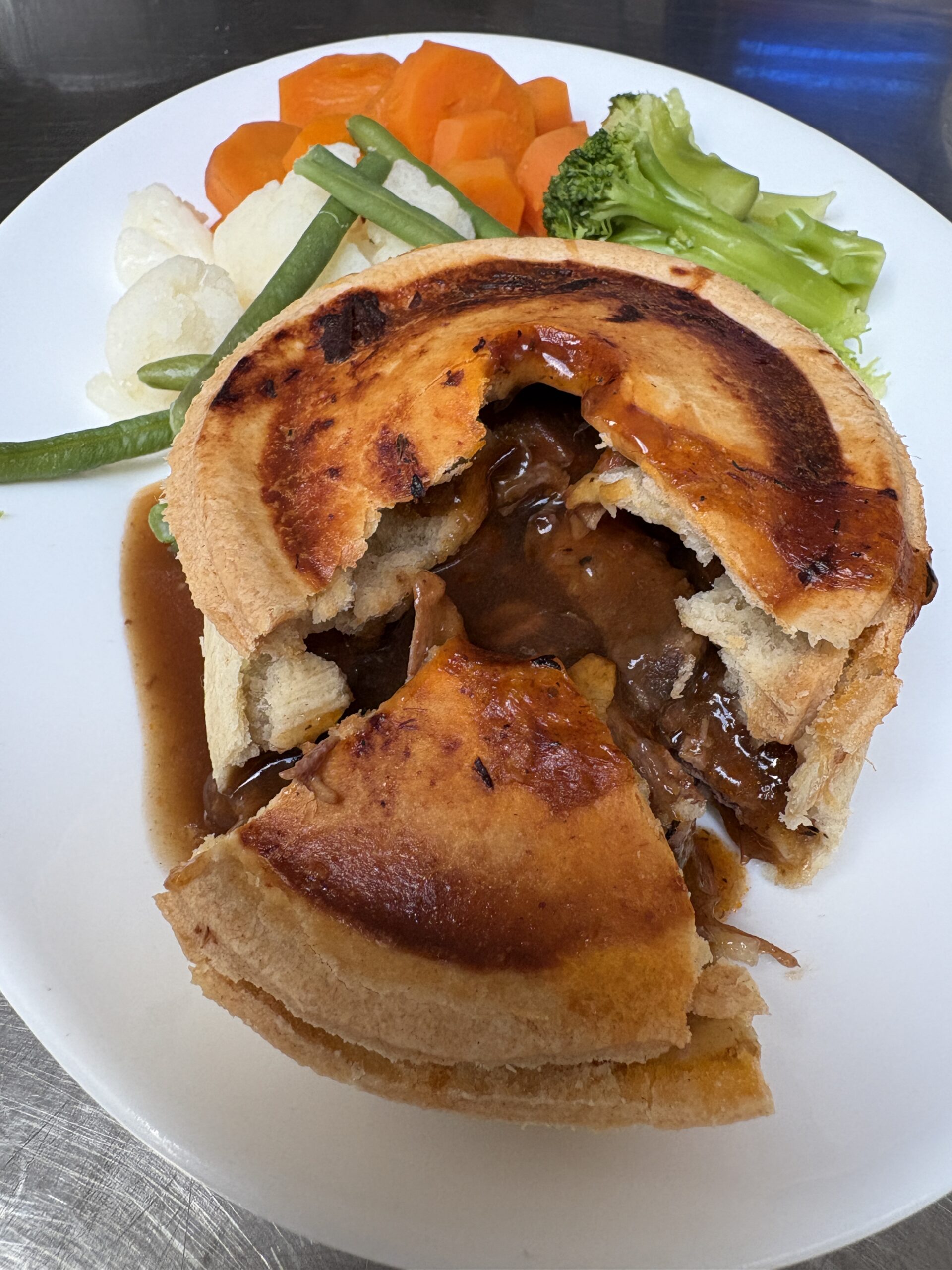 Homemade beef and ale pie